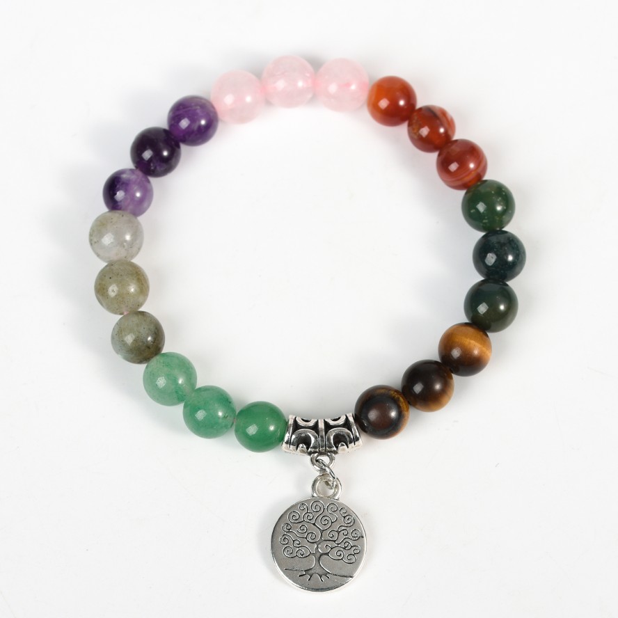 7 Chakra Charm Pendant Bracelet